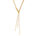 Asymmetric Y-Chain Lariat Necklace With Wave Bar Tassels view 5