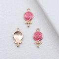 Gold Tone Swirl Lollipop Enamel Charms in Three Colors view 4