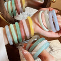 Round Jade Like Solid Bangle Bracelets Nineteen Color Styles view 2