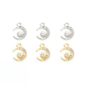 Crystal Crescent Moon and Star Celestial Charm for Jewelry Making view 1