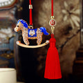 Crystal Rocking Horse Car Hangers with Long Tassels in Six Colors view 4