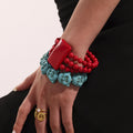 Natural Stone Laughing Buddha Bead and Red Multi Strand Bracelets view 4