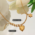 Layered Multi Chain Heart Star Pendant Gold Necklace view 2