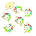 Rainbow Unicorn Head Enamel Charm Collection for Jewelry Making view 11