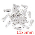 Small Smooth Oval Jewelry End Tags in a Silver Tone, 11 × 5 mm view 4