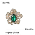 Openwork Five Petal Flower Brooch With Large Oval Crystal view 7
