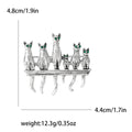 Six Cats On Fence Brooch Green Eyes Gold Silver Tone Pin view 6