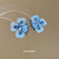 Crystal Flower Stud Earrings in Three Pastel Colors view 3