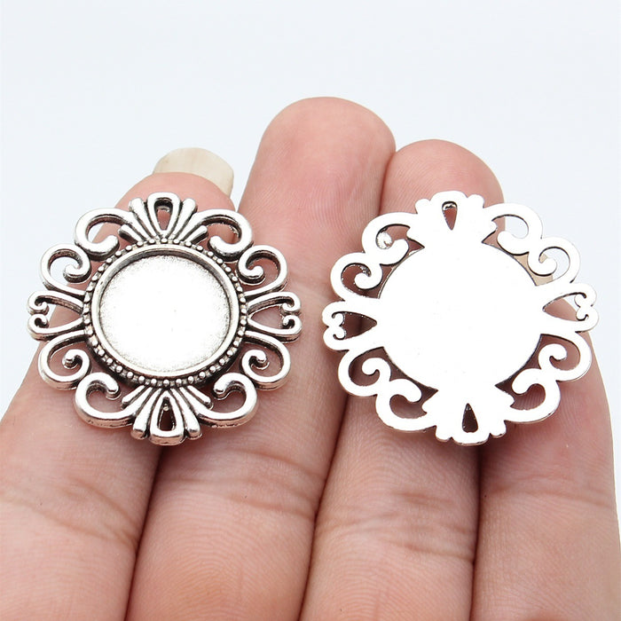 Ornate Round Cabochon Settings in Two Antique Finishes