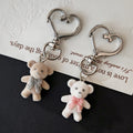Flocked Teddy Bear Heart-Clasp Charms in Two Colors view 2