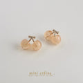 Gold Peach Translucent Double Cherry Stud Earrings Pair view 1