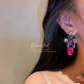Multicolor Crystal Cluster Statement Earrings Fashion Jewelry Accessories view 2