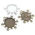 Snowflake Round Pendant Bezel Blank for Cabochon Craft view 5