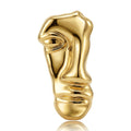 Abstract Half Face Brooch in Gold or Silver Tone Metal view 1