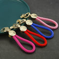 Fortune Medallion Braided Wrist Loop Keychains in Four Colors view 5