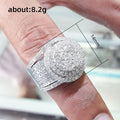 Gold and White Gold Tone Full Pave Round Cluster Ring 6-10 view 5