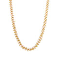 Gold Steel Leaf Imitation Pearl Cluster Link Necklaces view 5