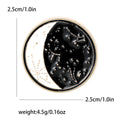 Black Celestial Round Brooch Pin with Gold Tone Rim view 6