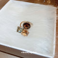 Gold Tone Open Ring With Brown Champagne And Smoky Geometric Stones view 3