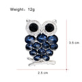 Owl Crystal Two Designs Metal Brooch Pin for Jackets and Lapels view 2