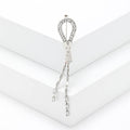 Crystal Zipper Pull Brooch With Twin Tassels in Two Finishes view 3