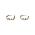 Silver Tone Daisy Flower Mini Hoop Huggie Earrings view 5