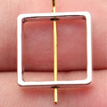 15x15mm 1.4g Multicolor Zinc Alloy Geometric Hollow Square Frame Loose Metal Beads for Jewelry Making
