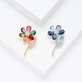 Faceted Petal Flower Brooch with Curved Crystal Stem view 4