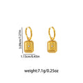 Gold Tone Feather Stud And Star Plaque Huggie Earrings view 7