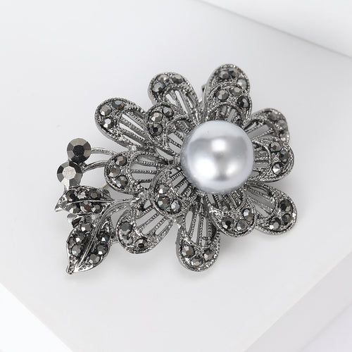 Pearl Filigree Flower styled angled view