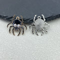 Halloween Skull Spider Charm Pendant Enamel Two Colors view 2