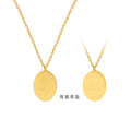 Oval Birth Flower Double Sided Pendant Necklace Gold Steel view 5