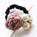 Light Purple Rose and Pearl Look Elastic Hair Tie Accessory view 4