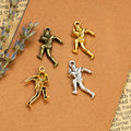 Running Football Player Charm Metal Jewelry Making Component In 3 Finishes view 1