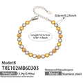 Two-Tone Flower And Round Bead Necklace Bracelet Set view 7