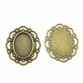 Ornate Oval Cabochon Settings in Two Sizes and Finishes view 2