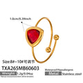 Gold Open Band Triangle Glass Stone Adjustable Ring view 10