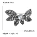 Leaf Brooch with Pearl-look Center In 3 Color Variants view 6