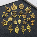 Matte Gold-Tone Sun and Sunflower Metal Charms with 25 Listed Options view 3