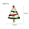 Red Gold Tone Christmas Tree Seven Designs Metal Brooch Pin view 9