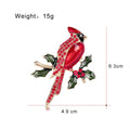 Red Gold Tone Bird Crystal Metal Brooch Pin for Jackets and Lapels view 2