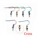 Iridescent Fishhook Earring Wires with Bead and Coil Details view 3