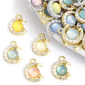 Pearl Moon and Star Metal Jewelry Charms, 10 Colorways view 1