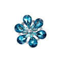 Aqua Blue Flower Sculpted Metal Brooch Pin 4.8 x 4.5 cm view 5