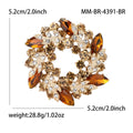 Crystal Floral Wreath Brooch in Nine Color Options view 7