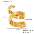 Gold Tone S Curve Spiral Wrap Open Band Ring Stainless Steel view 6