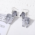 Silver Tone Colorful Zebra Acrylic Hook Earrings in Three Designs view 4
