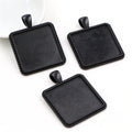 Square Pendant Bezel Trays in Three Antique Finishes view 4