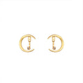 Crescent Moon Crystal Stud Earrings For Women Jewelry view 5