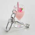 Miniature Fruit Drink Cup Charm Keychain With Mini Fork view 2
